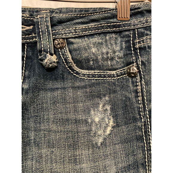 Miss Me Womens Slim Skinny Jeans Blue Stretch Thick Stitch Embellished Denim 26 - Picture 10 of 10